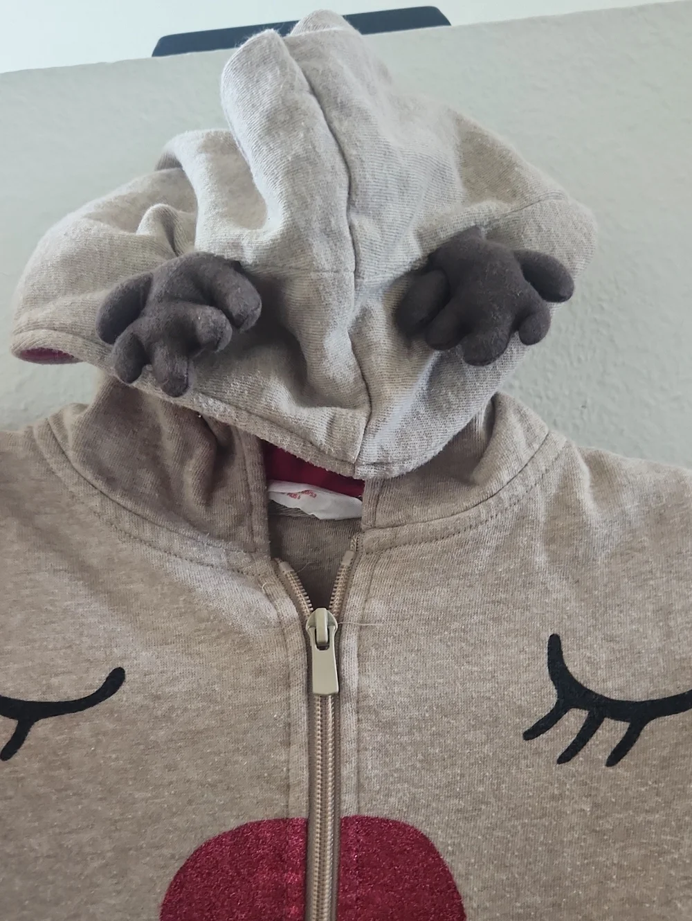 H&M Beige Hooded Kids Reindeer Onesie 5-6Y